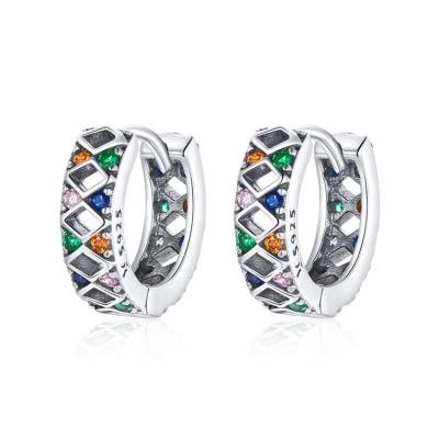 China 925 Sterling Silver Colorful Zircon Diamond Earring Statement Hoop Earrings Other for Woman for sale