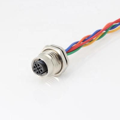 China Waterproof IP67 D Code Automotive Male And Female Automotive Cable M12 Connector 4 Pin for sale