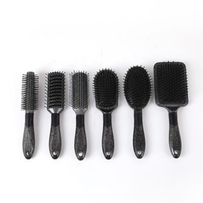 China Custom Professional Salon Home Travel PP Hotel Glitter Luxurious Detangling Hair Brush With Teeth for sale