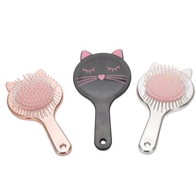 China Cute Cat Home Portable Shape Girls Travel Massage Hair Brush Comb for sale