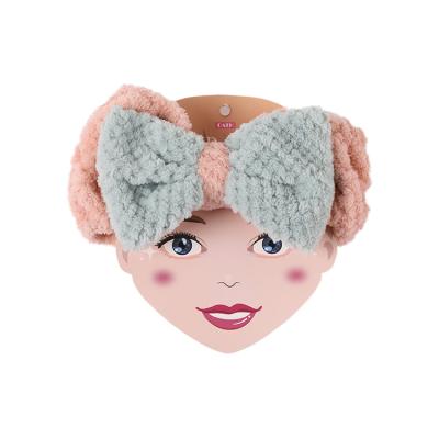 China Fashion Makeup Flannel Adjustable Face Wash or Face Bow Headband Adjustable Wash Makeup Large for sale