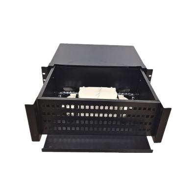 China FTTH FTTB FTTC Factory Manufacturing Rack Mount Black 24 1U 2U 48 72 96 Core SC 72 Left Fiber Optic Patch Panel Unit Box for sale