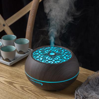 China Household Wood Grain 500ml Essential Oil Aroma Diffuser With Remote Control for sale