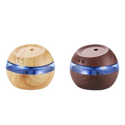 China Car Wood Grain 130ml Mini Ultrasonic Atomizer USB Portable Air Humidifier for sale