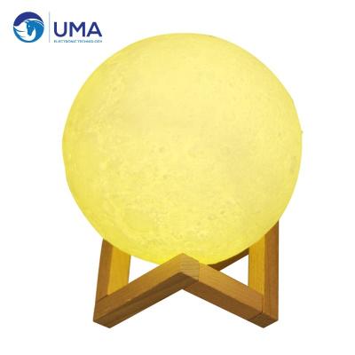 China 12cm Null Environmental PLA 15cm 3D Printing LED Moon Space Lamp for sale