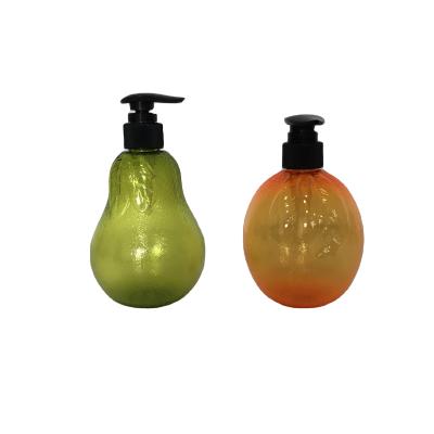 China 350ml PET Cosmetic High Quality Custom Hand Sanitizer Empty Spray Bottles With Lotion Pump Fruit Shape for sale