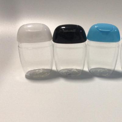 China Cosmetic Flat Shape 30ml PETG Bottle With Flip Cap For Oil Packaging for sale