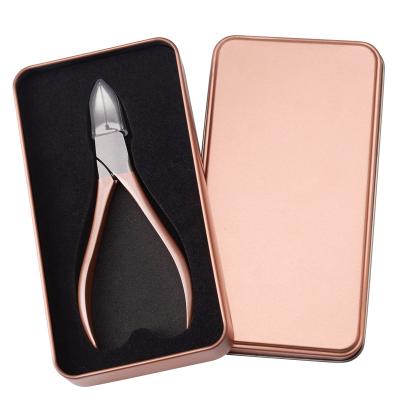 China Professional Right Handed Manicure Tools Scissor Stainless Steel Rose Nail Nipper Nail Cutter Cuticle Nail Clippers Gold for sale