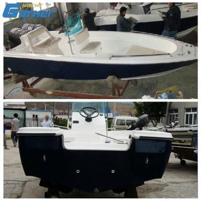 China factory supply muster yacht 16ft fiberglass fishing boat fishing with outboard motor for sale