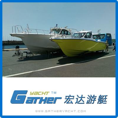 China Fiberglass Gather Reasonable Price GS32 High Quality Alibaba Suppliers 32ft Walkaround Fishing Boat for sale