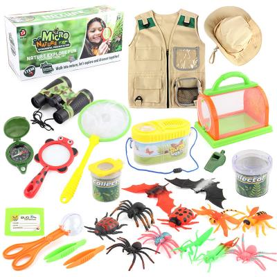 China Outdoor Explorer Bug Hunting Toy Set DIY Children Education Amazon Children's Adventure Costume Telescope Observation Insects 26 Piece Set for sale