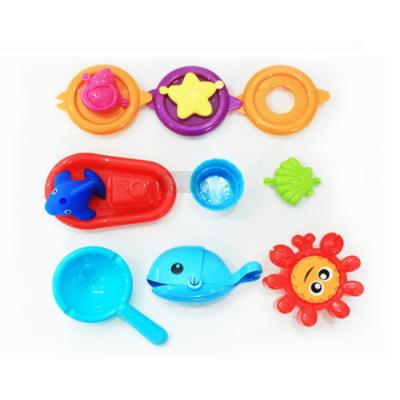 China Baby Bath Playing 2022Cute Fishes Train Children's Gift Fishing Game Toys New Small and Cute Fishes Train Baby Bath Toys Sets for sale