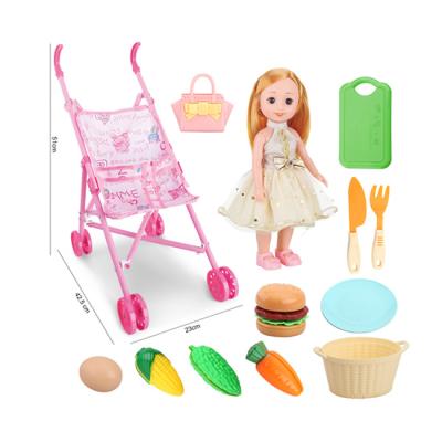 China New Educational Soft Body Doll With Fun Play Set 12 Inch Baby - Doll Set With Baby Strollers For Kids Pretend Play for sale