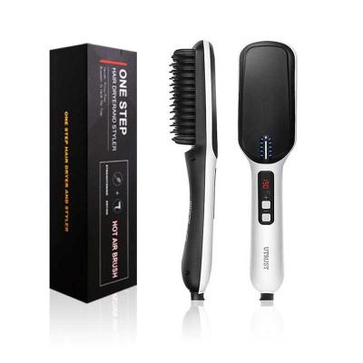 China Household Adjustable Temperature Anti Scald Feature Perfect Professional Salon Hair Straightener Brush for sale