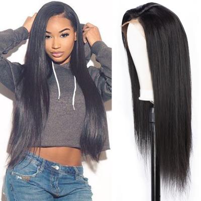 China Hot Selling 100% human 13*4 lace 13*4 lace weft straight front wigs mongolian vrign 150% 180% vrign for sale