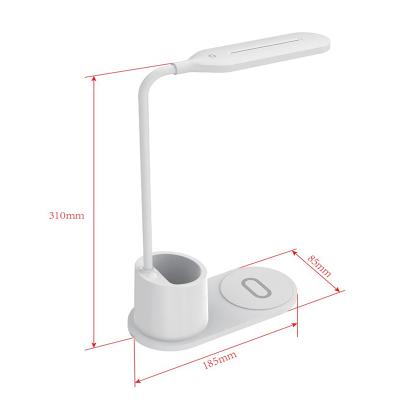 China Minimalist Led Desk Lamp With Wireless Charger Portable Wireless Charger With Pen Holder Fast Charging for sale