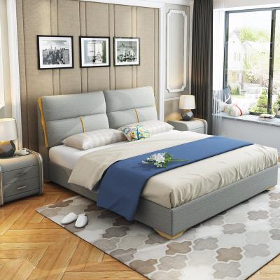 China Modern Home Storage Furniture Leather Fabric Bed Full Size Bedroom Queen Queen Size for sale