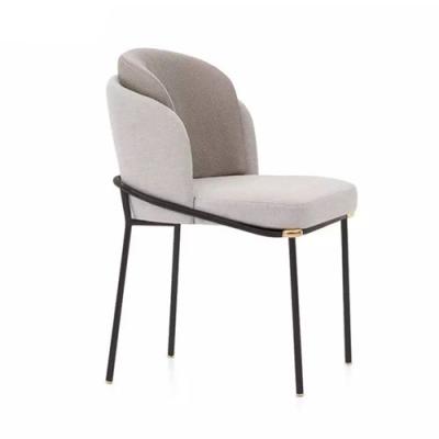 China Black Steel Dining Chair (Other) Adjustable Home Furniture Dining Room Fabric for sale