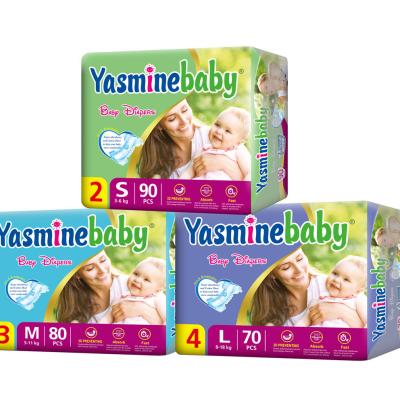 China Printed China made factory wholesale products for babies group disposable baby diaper with backsheet good breathable film baby diapers for sale