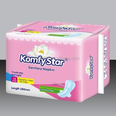 China Factory wholesale komfy star super absorbent sanitary napkin lady pads super soft paper for sale