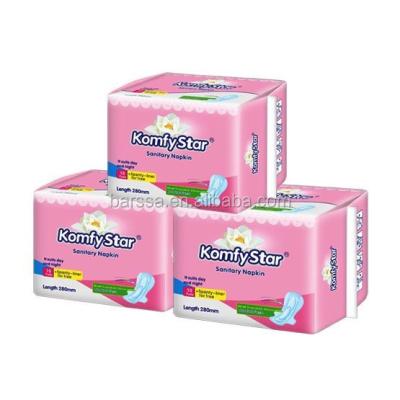 China Super absorbent 10 years experience star komfy ladies paper sanitary pads sanitary napkin in china for sale