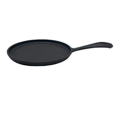 China Viable Custom Size Around One Piece Cast Iron Frying Pan Non Stick Skillet For Pre-Seasoned Home Cooking for sale