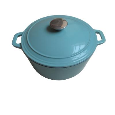 China Durable Cast Iron Oven Pot Cast Iron Enamel Liner Dutch Casserole Pots With Two Handles for sale