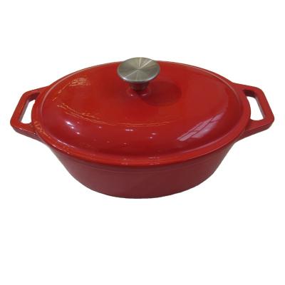 China High Quality Sustainable Enamel Casserole Dish Oval Cast Round Dutch Oven Cast Iron Covered Casserole Pot for sale