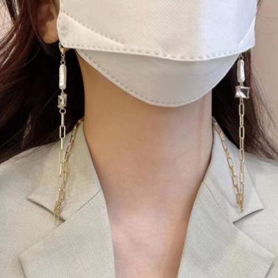 China Vintage Europe and the United States New O-chain Long Bead Square Glass Earphone Accessories Fashion Glass Chain for sale