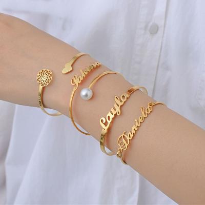 China New Fashion All-match Custom Open Temperament Women's Cute Stainless Steel Manufacturers Bracelet Jewelry for sale