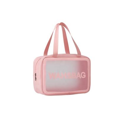 China Fashion Customize Large Capacity Transparent Toiletry Wash Bag Clear Waterproof PU Zipper Cosmetic Bag for sale