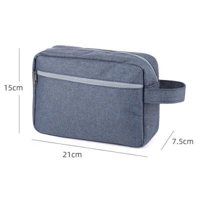 China Fashion Wholesale Adult Mens Large Capacity 300D Polyester Cosmetic Toiletry Bag Custom Polyester Travel Toilet Bag For Men for sale