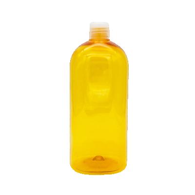 China Household Products Plastic Bottle 1000ml 1L PET Plastic Cosmetic Square Wash Bottle With Flip Cap for sale