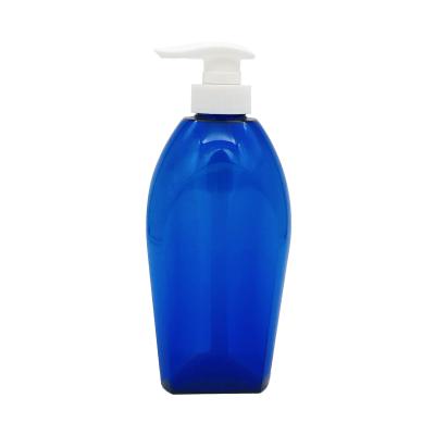 China Plastic Unique Shaped Household Products Bottle 300ml 500ml PETG Shampoo Bottle And Lotion Bottle With Pump for sale