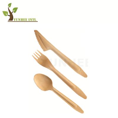 China Disposable Biodegradable Wood Handle Flatware Disposable Flatware Wooden Handle juego de vajillas personal wooden sets for sale