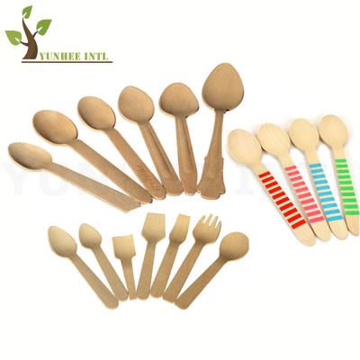 China 140mm To 200mm Disposable Wooden Spoon Soup Spoon Biodegradable Disposable Eco for sale