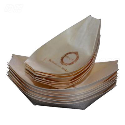 China Sustainable Pine Wood Serving Boat For Sushi for sale