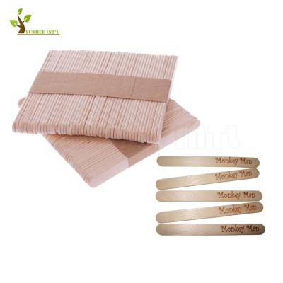 China Sustainable FSC Approved 114x10x2mm Wooden Birch Ice Cream Stick With LOGO for sale