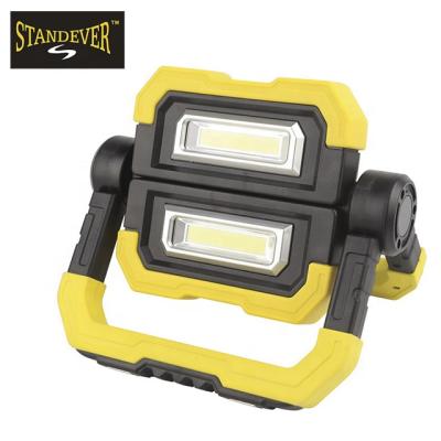 China The handle can be turned 270'; ° 2 COB Butterfly LED Work Lightweight USB Rechargeable Folding Portable Flood Light for sale