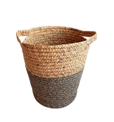 China Sustainable handwoven natural basket of plant plankton and cotton for storage or planter for sale