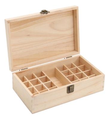 China Europe Pine Wood Unfinished Square Shaped Essential Display Box to Hold 26 Oils for sale