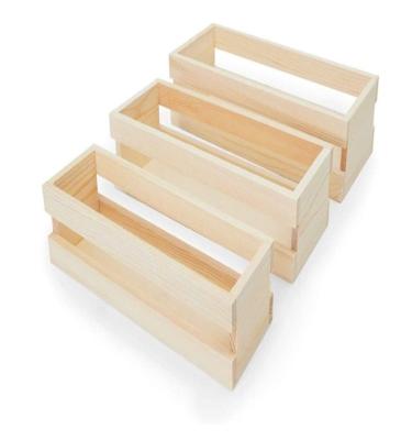 China Europe Eco - Friendly Wooden Trays With Handle , Crates For Storage for sale