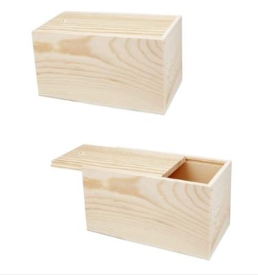 China Europe Unfinished Wooden Storage Box With Slide Lid For Wedding, Party, Gift Jewelry Box for sale