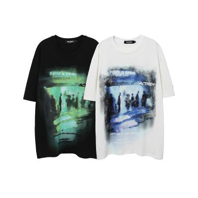 China Breathable American Hot Seller Streetwear High Street Printed High Definition Oversize T-shirt Graphic Men's T-Shirts for sale