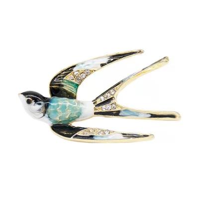 China China Vintage Piercing Women's Jewelry Swallow Brooch Bird Enamel Drip Oil Drip Body Jewelry for sale