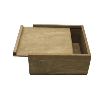 China Handmade Solid Wood Packaging Box with Slide Top Cheaper Box Manufacture Customize for sale