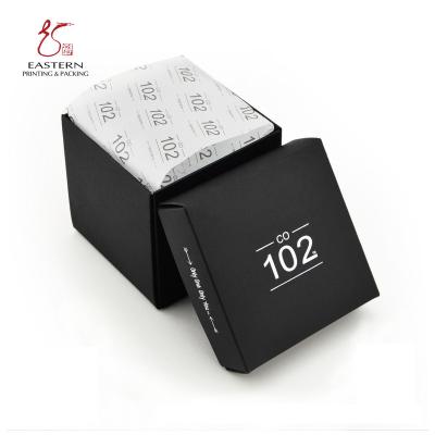 China Recycled Materials Logo Printed Black Packing Paper Luxury Custom Gift Box For Tie for sale