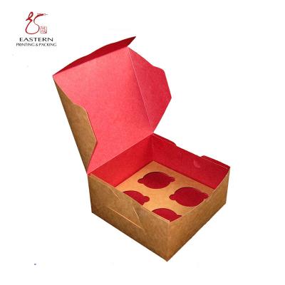 China Recycled Materials Bakery Custom Printing Pink Paper Cupcake Boxes And Inserts for sale