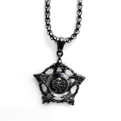 China Kate Knot Pendant Necklace Stainless Steel Masonic Necklace Punk Rock Star Pentagon Pirate Gothic Punk Skull Pendant for sale