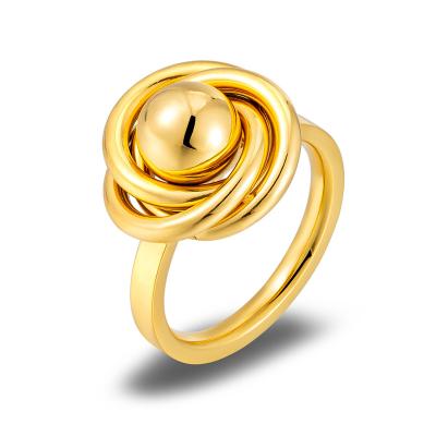 China Vintage Style 316L Stainless Steel CLASSIC French Ladies Accessory Ring Ring Gold Rose Frosty Style for sale